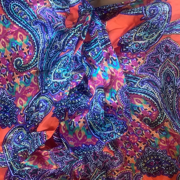 Lauren by Ralph Lauren bright strapless tuxedo ruffle blouse size xl - Picture 2 of 4